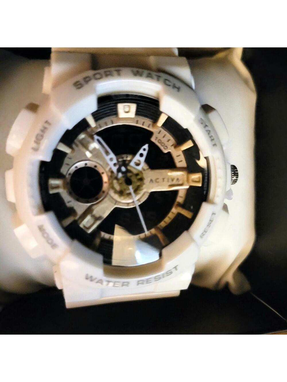 Activa Sport Watch Water Resistant White and Gold Tone